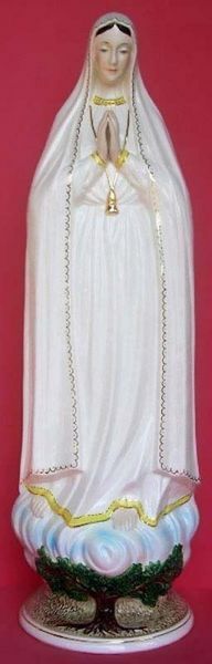 Immagine di Statua Madonna di Fatima 80 cm ceramica Deruta dipinta