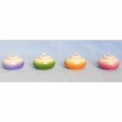Imagen de Set de 4 Lámparas pequeñas Cera Líquida cm 7 (2,8 in) Candiles Aceite Cerámica Colores Litúrgicos