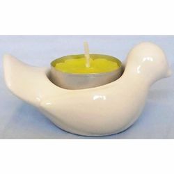 Picture of Set of 4 Votive Candle Lamps cm 9 (3,5 in) Dove of Peace Tealight Ceramic Lanterns