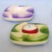 Picture of Set 4 Votive Candle Lamps cm 12x12 (4,7x4,7 in) Dove of Peace Ceramic Lanterns Liturgical Colors
