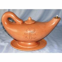 Picture of Votive Liquid Wax Aladdin Lamp cm 32 (12,6 in) Pax Symbol Ceramic Oil Lantern