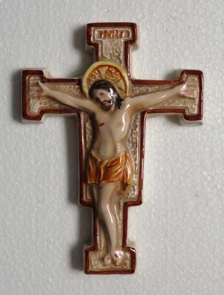 Imagen de Crucifijo de pared Pisano 11x15 cm cerámica Deruta 