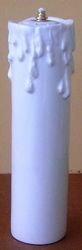 Imagen de Set de 4 Lámparas Blancas para Altar Cera Líquida cm 6,2x23 (2,4x9,1 in) Vela Candiles Aceite Cerámica
