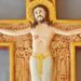 Immagine di Crocifisso da Parete Croce San Damiano cm 36x28 (14,2x11 in) in Ceramica di Deruta (Italia) 