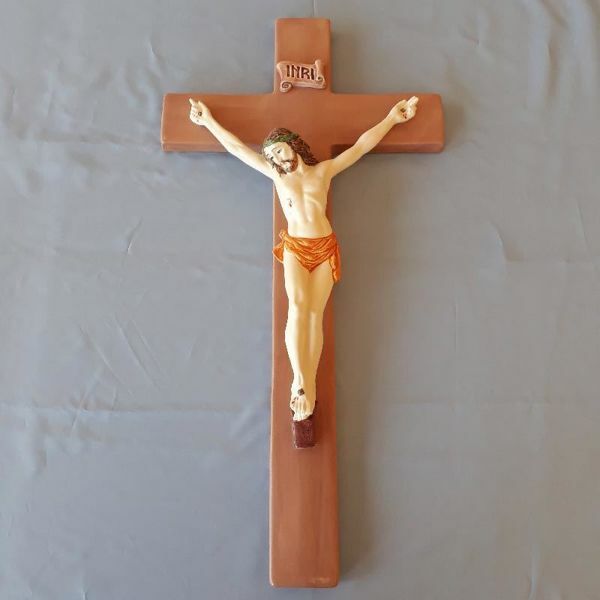 Picture of Christ on the Cross Wall Crucifix 60 cm (23,6 inch) Deruta ceramic
