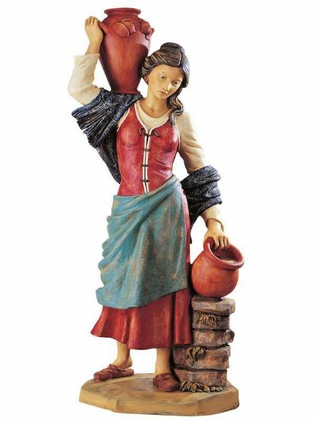Imagen de Pastora con Jarras cm 125 (50 Inch) Belén Fontanini Estatua para al Aire Libre en Resina pintada a mano