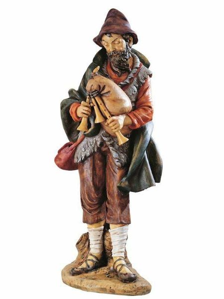 Immagine di Zampognaro Presepe Fontanini 125 cm resina grande da esterno