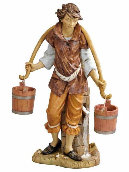 Immagine di Pastore con Secchi Presepe Fontanini 125 cm resina grande da esterno