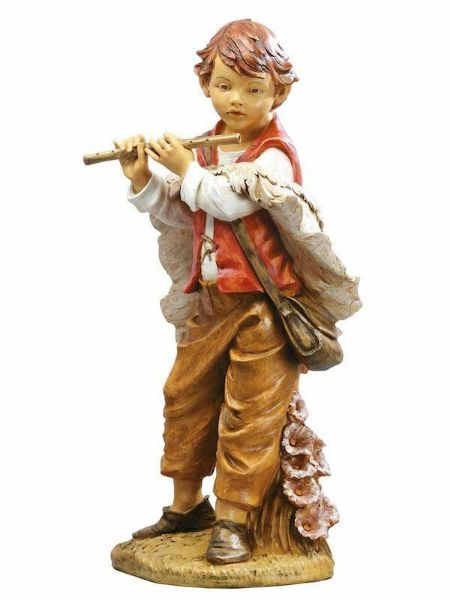 Immagine di Bimbo con flauto Presepe Fontanini 125 cm resina grande da esterno