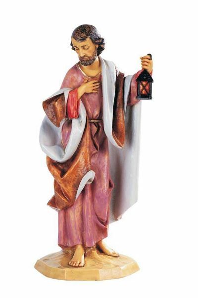 Immagine di San Giuseppe cm 52 (20 Inch) Presepe Fontanini Statua per Esterno in Resina dipinta a mano