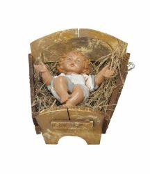 Immagine di Gesù Bambino e Culla in resina cm 85 (34 Inch) Presepe Fontanini Statua per Esterno in Resina dipinta a mano