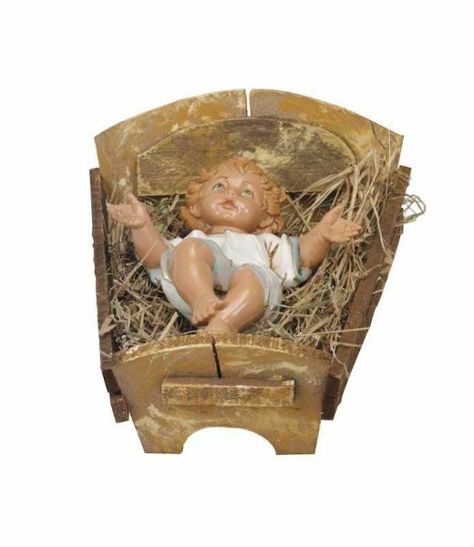 Imagen de Niño Jesús grande y Cuna Belén Fontanini 85 cm resina para exterior