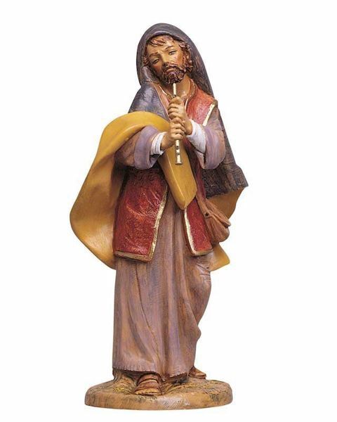 Imagen de Pastor con Flauta cm 45 (18 Inch) Belén Fontanini Estatua en Plástico pintada a mano
