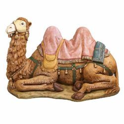 Imagen de Camello sentado cm 125 (50 Inch) Belén Fontanini Estatua para al Aire Libre en Resina pintada a mano