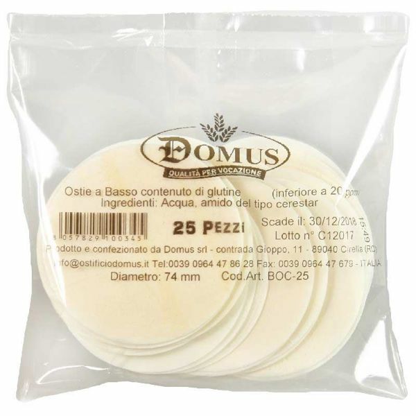 Picture of Low Gluten content Hosts diam. 74 mm (2,9 inch), h. 1 mm, 25 pcs Altar Bread