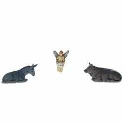 Picture of Ox, Donkey and Glory Angel cm 3,5 (1,4 inch) Landi Moranduzzo Nativity Scene in PVC, Neapolitan style