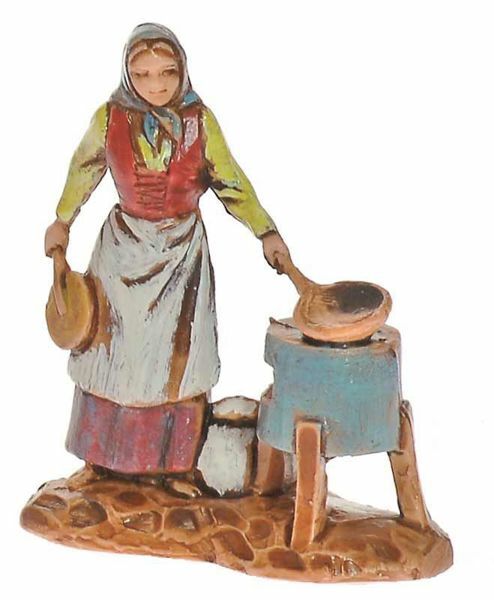 Picture of Chestnut-woman cm 3,5 (1,4 inch) Landi Moranduzzo Nativity Scene in PVC, Neapolitan style