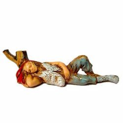 Immagine di Pastore dormiente cm 3,5 (1,4 inch) Presepe Landi Moranduzzo in PVC stile Napoletano