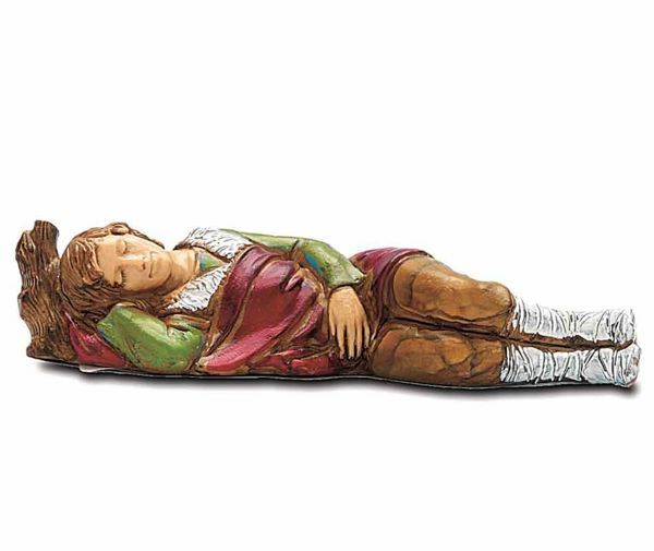 Immagine di Pastore dormiente cm 8 (3,1 inch) Presepe Landi Moranduzzo in PVC stile Napoletano