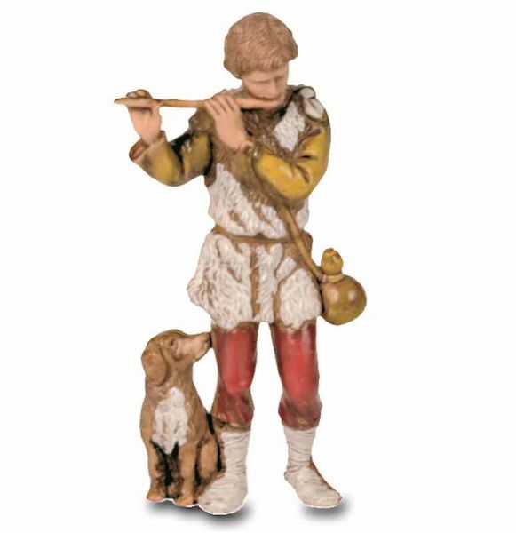 Picture of Shepherd with Flute cm 8 (3,1 inch) Landi Moranduzzo Nativity Scene in PVC, Neapolitan style