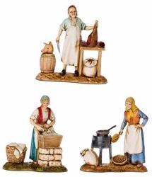 Picture of 3 Trades Set cm 8 (3,1 inch) Landi Moranduzzo Nativity Scene in PVC, Neapolitan style