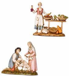 Picture of 2 Trades Set cm 8 (3,1 inch) Landi Moranduzzo Nativity Scene in PVC, Neapolitan style