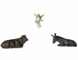 Picture of Ox, Donkey and Glory Angel cm 6,5 (2,6 inch) Landi Moranduzzo Nativity Scene in PVC, Arabic style