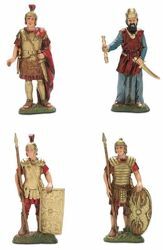 Imagen de Rey Herodes, Centurión y 2 Soldados cm 10 (3,9 inch) Belén Landi Moranduzzo en PVC, estilo Napolitano