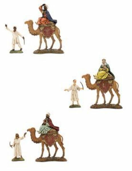 Pantalla Interior/Exterior. Belén Exhibición de Navidad Pintado a Mano Figuras de Camello Aries Boutique Tamano 10cm Los 3 Reyes Magos