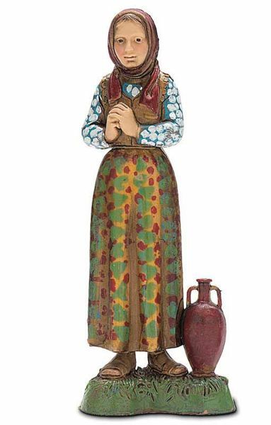 Immagine di Donna con Anfora cm 10 (3,9 inch) Presepe Landi Moranduzzo in PVC stile Napoletano
