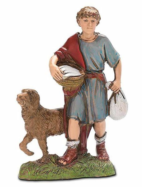 Picture of Man with Dog cm 10 (3,9 inch) Landi Moranduzzo Nativity Scene in PVC, Neapolitan style