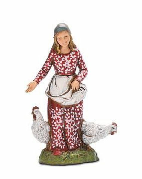 Picture of Woman with Chickens cm 10 (3,9 inch) Landi Moranduzzo Nativity Scene in PVC, Neapolitan style