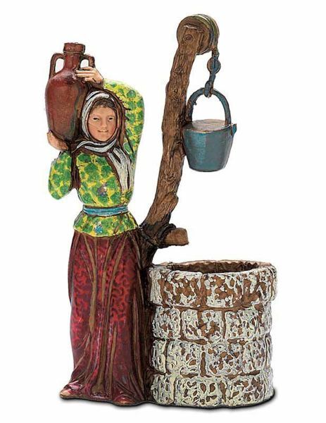 Picture of Woman at the Well cm 10 (3,9 inch) Landi Moranduzzo Nativity Scene in PVC, Neapolitan style
