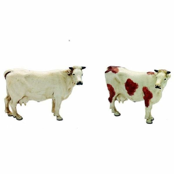 Immagine di Gruppo 2 Mucche cm 10 (3,9 inch) Presepe Landi Moranduzzo in plastica (PVC) in stile Napoletano o Arabo