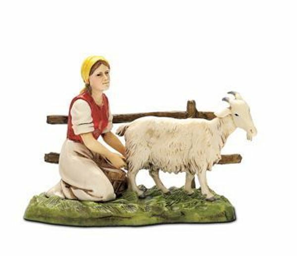 Picture of Woman with Goat cm 10 (3,9 inch) Landi Moranduzzo Nativity Scene in PVC, Neapolitan style