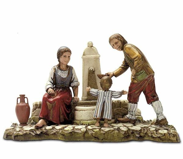 Picture of Fountain Set cm 10 (3,9 inch) Landi Moranduzzo Nativity Scene in PVC, Neapolitan style