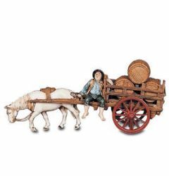 Picture of Carriage with Barrels Set cm 10 (3,9 inch) Landi Moranduzzo Nativity Scene in PVC, Neapolitan style