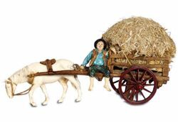 Picture of Carriage with Hay Set cm 10 (3,9 inch) Landi Moranduzzo Nativity Scene in PVC, Neapolitan style
