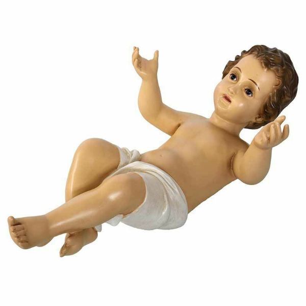 Imagen de Niño Jesús Pesebre artesanal grande Landi 160 cm fibra de vidrio tamaño real para exterior