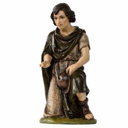 Picture of Young Shepherd 100 cm (39 inch) Lando Landi Nativity Scene in fiberglass FOR OUTDOORS with crystal eyes