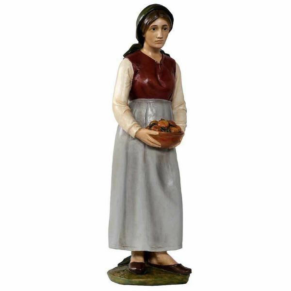 Immagine di Pastorella statua Presepe Landi 100 cm vetroresina grande da esterno occhi cristallo
