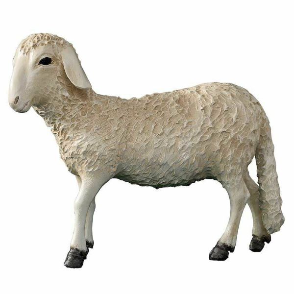 Immagine di Pecora statua Presepe Landi 100 cm vetroresina grande da esterno occhi cristallo
