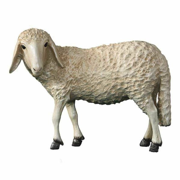 Immagine di Pecora statua Presepe Landi 100 cm vetroresina grande da esterno occhi cristallo
