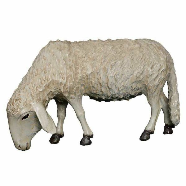 Immagine di Pecora statua Presepe Landi 100 cm vetroresina grande da esterno occhi cristallo