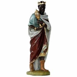 Picture of Balthazar Wise King Black 100 cm (39 inch) Lando Landi Nativity Scene in fiberglass FOR OUTDOORS with crystal eyes