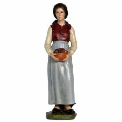 Picture of Shepherdess with Fruit 65 cm (25,6 inch) Lando Landi Nativity Scene in fiberglass FOR OUTDOORS with crystal eyes