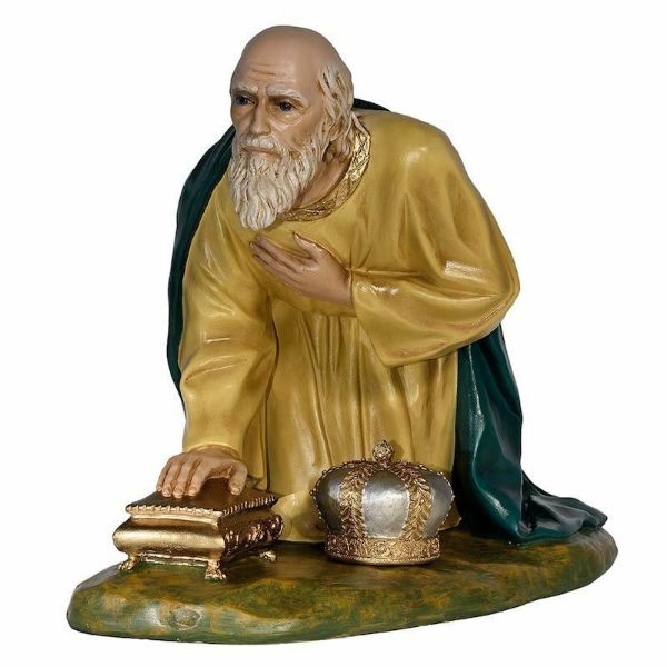 Immagine di Re Magio Bianco statua Presepe Lando Landi 65 cm vetroresina grande da esterno