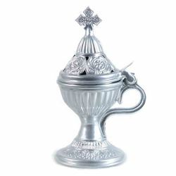 Picture of Liturgical Censer diam. cm 7,5 (3 inch) silver color with lid grain incense burner