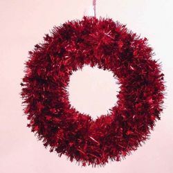 Imagen de Corona de Navidad diám. cm 35 (13,8 inch) roja en plástico PVC