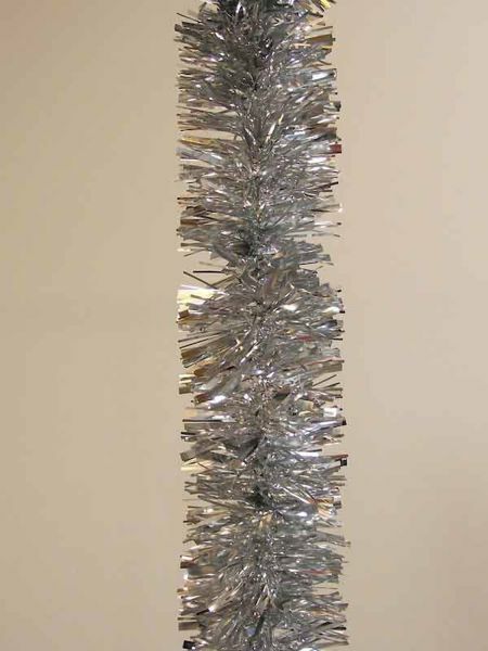 Immagine di Ghirlanda natalizia L. 10 m (395 inch), Diam. cm 8 (3,1 inch) argento in plastica PVC